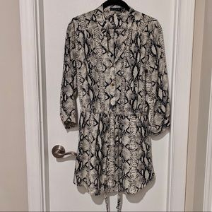CALS Snakeskin Print Drawstring Dress